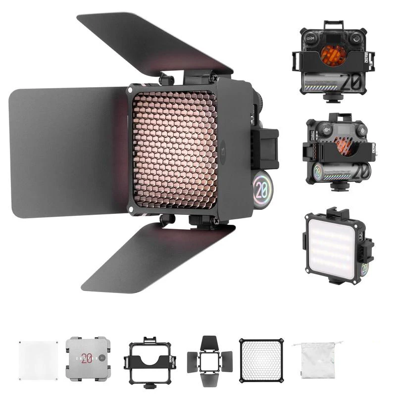 Imagem -05 - Zhiyun-iluminação de Fotografia Portátil para Estúdio de Fotos Luz Led Bi-color Bateria Embutida Vídeo e Youtube Rgb M20 Fiveray M20c