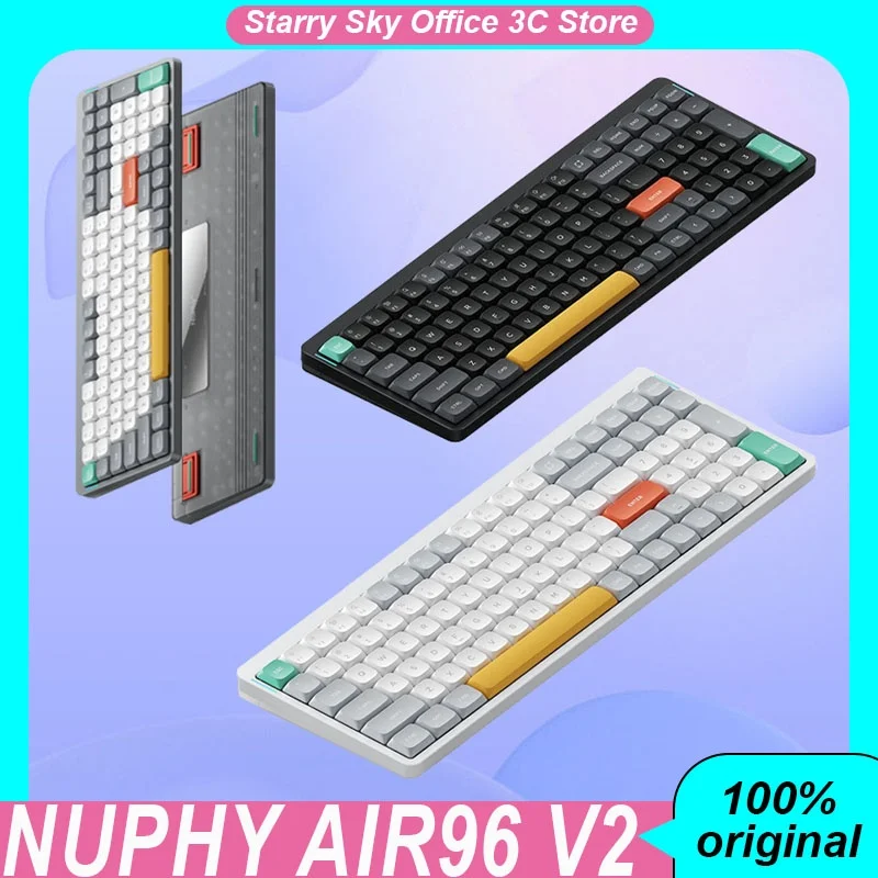 NuPhy Air96 V2 Mechanical Keyboard Wireless Tri Mode Dwarf Axis Ultra Thin And Silent Support QMK VIA Customized Gaming Keyboard