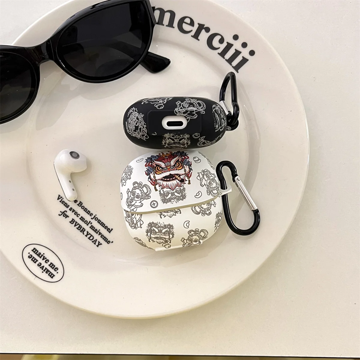 Capa de fone de ouvido para xiaomi buds 5 (2024), bonito cruel leão cristal adesivos caso de fones de ouvido para xiaomi buds 5 com gancho para meninos