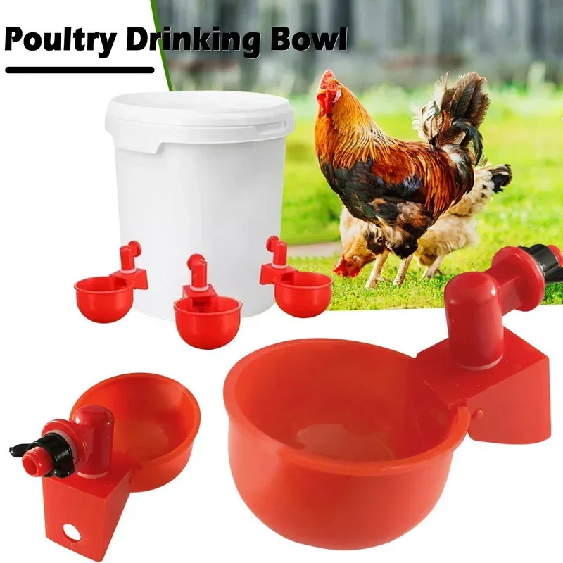 Chicken Drinking Cup Automatic Drinker Chicken Feeder Plastic Poultry Waterer Drinking Water Feeder for Chicks Duck Goose Quail