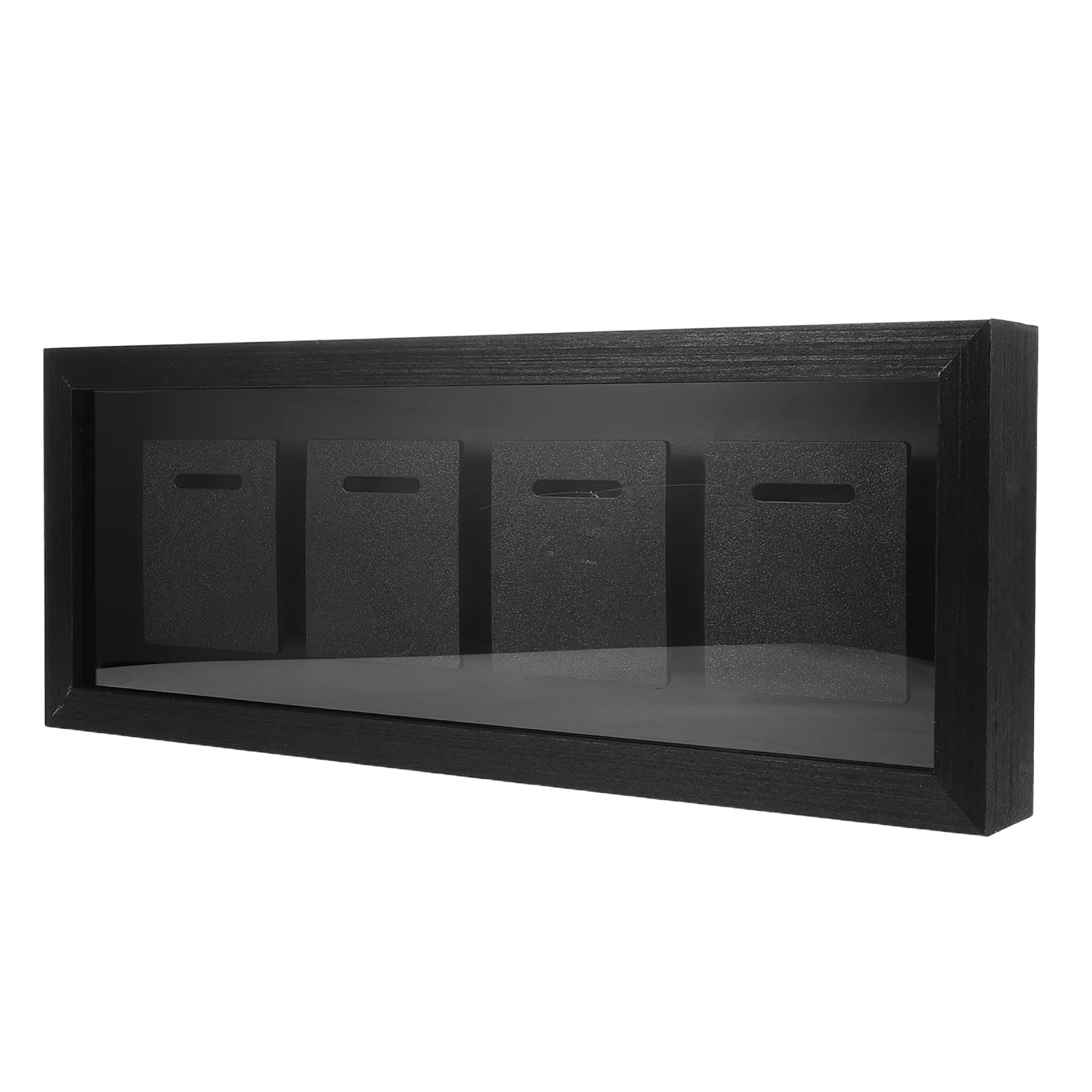 4-Slot Wooden Medal Display Frame – 13x6.5 Inch Solid Wood Race Trophy Holder for Runners & Athletes
