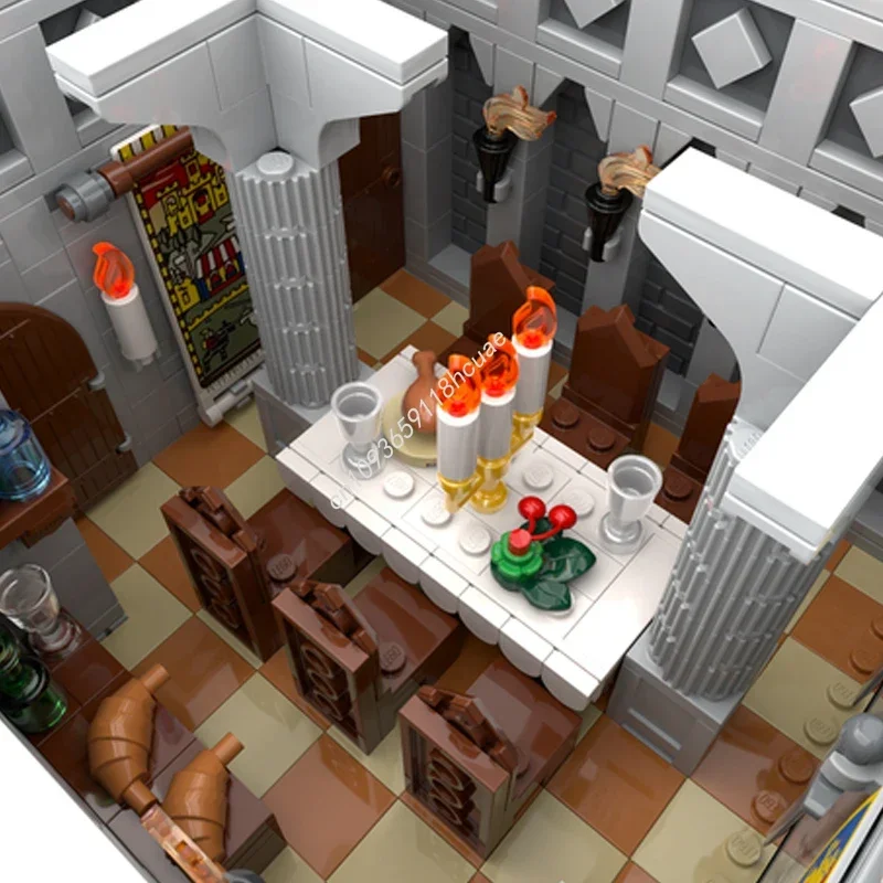 Moc القرون الوسطى فرسان الأسد برج عالٍ وحدات القلعة نموذج اللبنات الإبداعية تجميع الطوب هدايا عطلة الاطفال