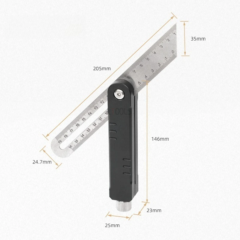 Adjustable Angle Ruler Sliding Bevel Square for Marking and Measuring with Dual Metric & Inch Scale Woodworking Layout Tools