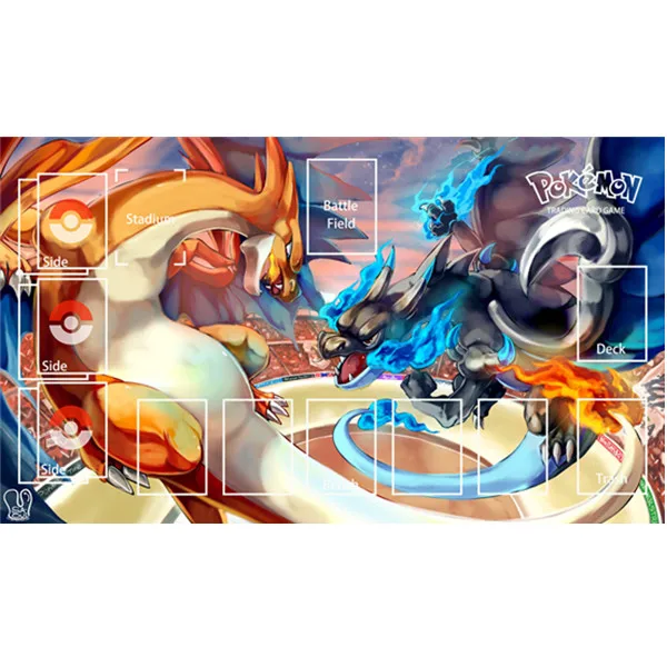 60*35cm 24 Models PTCG Dedicated GAME Card Mat Battle Against Acerola Gengar Charizard Sylveon Gift Toy Anime Table Mat