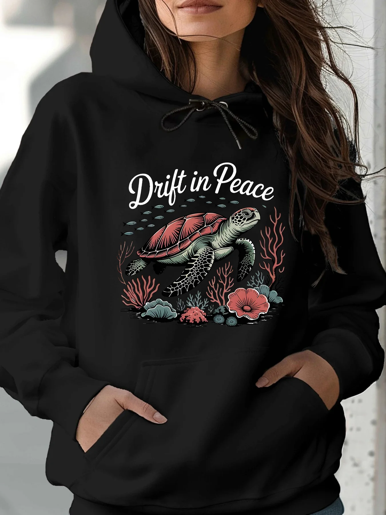 

Turtle Graphic Printing Autumn and Winter Pure Cotton Men's and Women's Hoodies Casual Outdoor Street Sports Training Brand