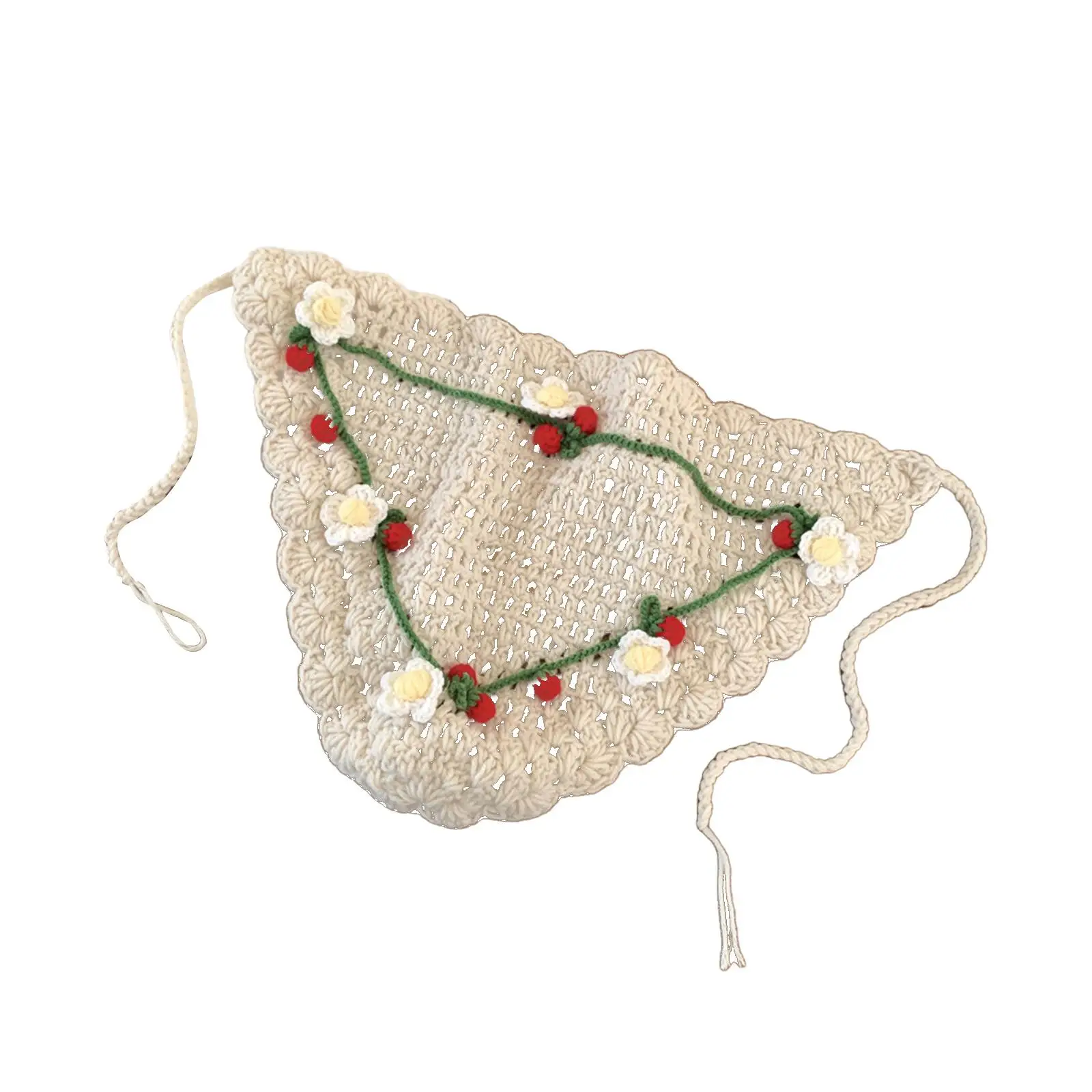 

Crochet Bandana Scarf for Women Hair Styling Decor Triangle Hair Kerchief for Travel Beach Daily Wear Spring Summer Holiday