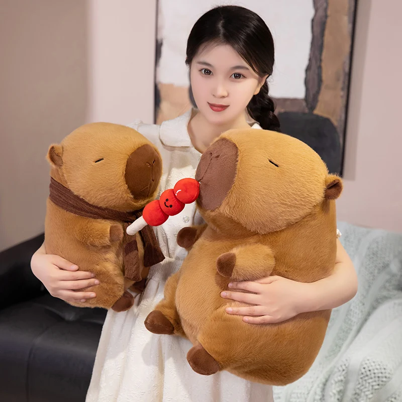 1Pc 23-45CM Nieuwe Kapibala Capybara Knuffel Kawaii Capybara met Sjaal Kussen Lelijke Cavia pop voor Verjaardagscadeau