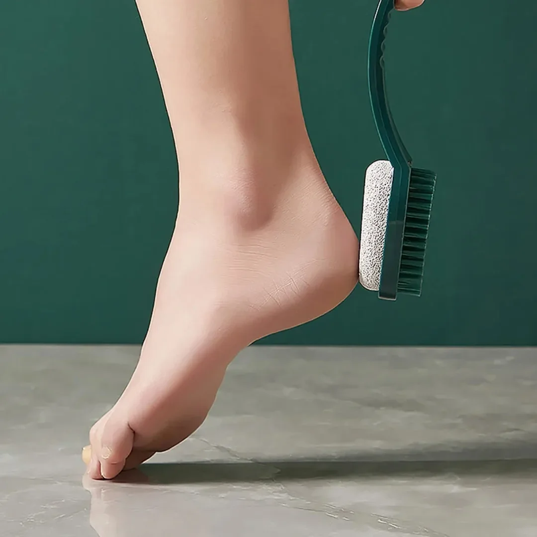 2 in 1 경석 발 브러쉬 스크러버 (손잡이 포함) 발 각질 제거 마사지 브러쉬 페디큐어 발 관리 도구 HOT