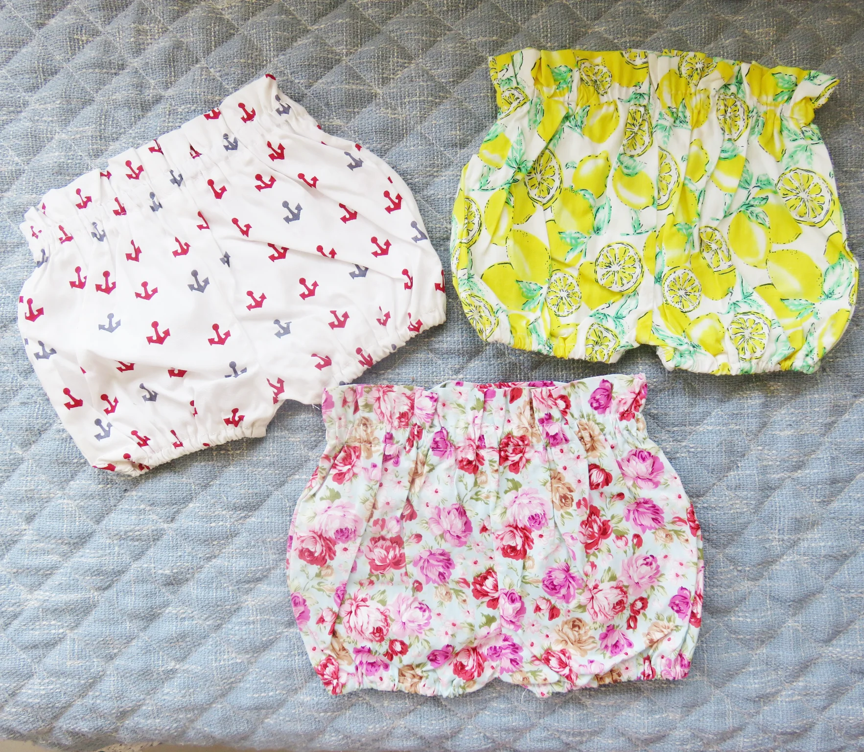 

‌Nautical Style 100% Cotton Infant Big PP Bloomer Shorts with Floral Print