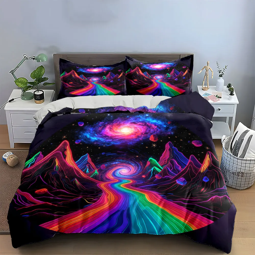 

"Galaxy Mountain Landscape Set" Soft Comfortable Duvet Cover Bedding Set Included 1*Duvet Cover & 2*Pillowcases, gift