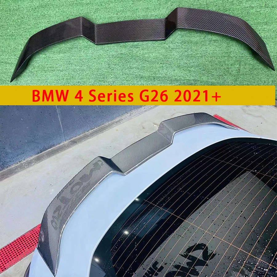 For BMW 4 Series G26 2021+ Carbon Fiber Tail fins Rear Trunk Spoiler Guide Wing Rear Wing Car Trunk Diverter Car Accessories