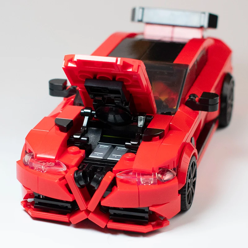 MOC Alfas Romeos Giulia GTAm Sports Car Building Blocks Super Speed Racing Vehicle Bricks Garage Toys Gifts For Children Boys