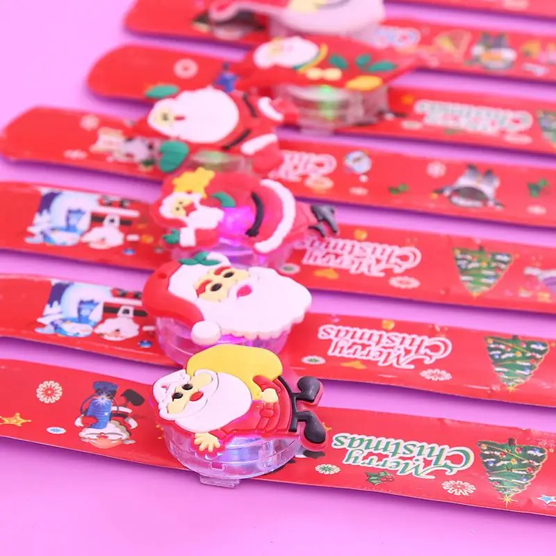 خاتم صفعة متوهج للكريسماس للأطفال ، ألعاب الكريسماس ، هدايا الحفلات ، سوار معصم للأطفال ، مفاجأة ، هدية صغيرة ، ديكور العام الجديد #3