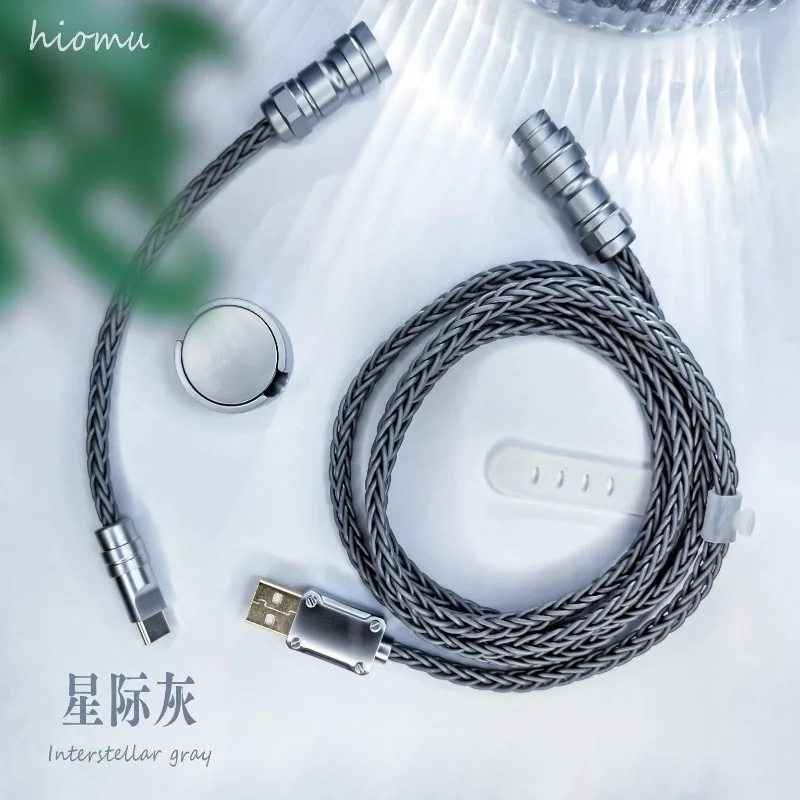 

Gaming Keyboard Wire Cable Type-C USB Separable 1 To 2 Port Desktop Computer Mechanical Keyboard Data Cable Silver Plated Wire