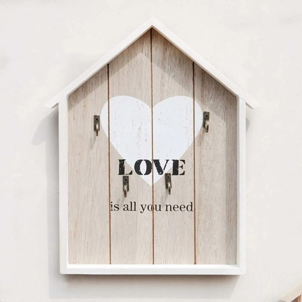 

Wooden Decorative Items On The Entrance Wall Key Storage Box Wall-Mounted Creative Home Furnishings Nordic Small House