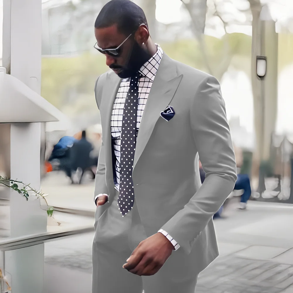 Purple Men's Suit 2 Piece Wedding Groom Tuxedo Elegant Men's Business Office Work Clothes XS-5XL