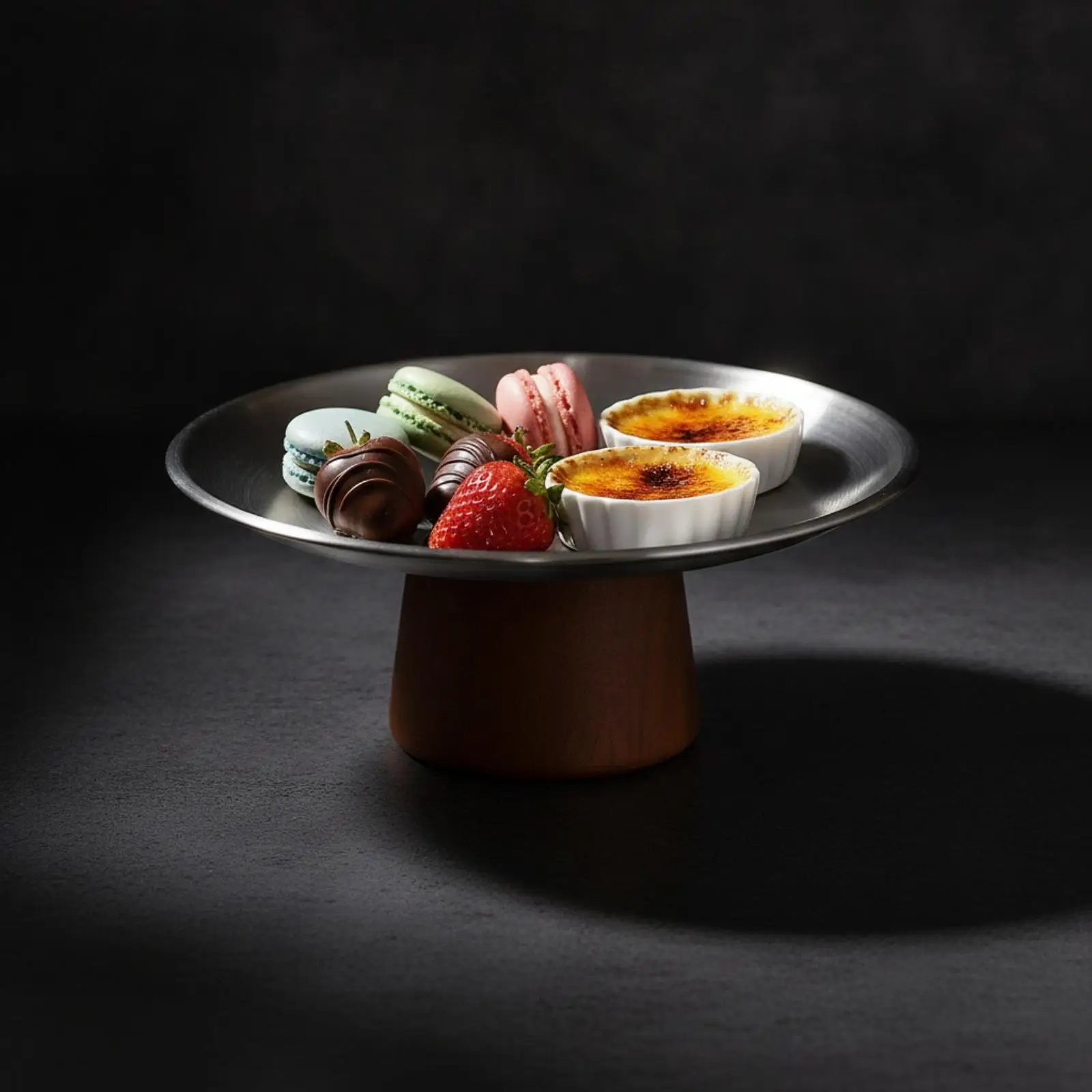 Serving Tray with Pedestal Elevated Dessert Stand Smooth for Coffee Table, Hosts