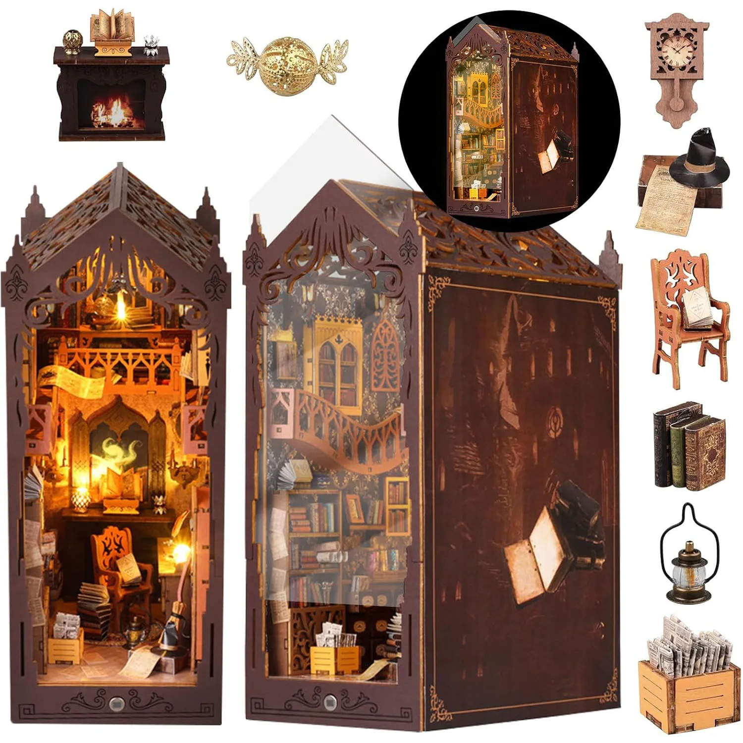 

Набор книжных уголоков для взрослых, набор миниатюрных книжных уголоков своими руками, 3D деревянная книжная полка-головоломка, книжный уголок, вставка для взрослых, подарок для подростков, декоративное ремесло