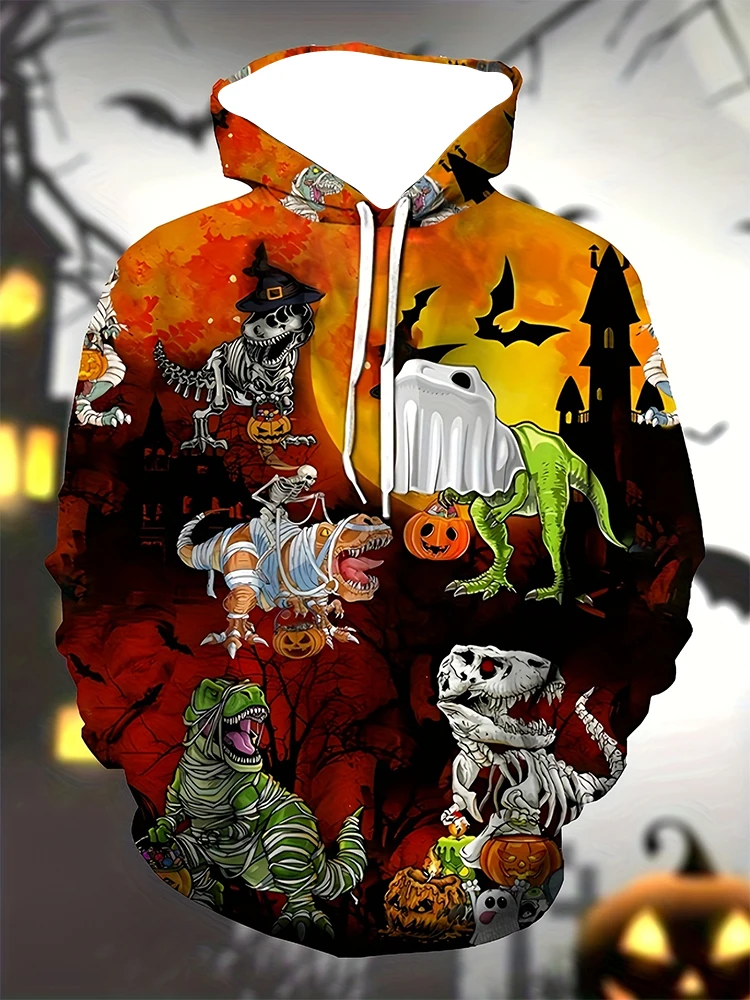 

Funny Halloween Men's Hoodies 3D Pumpkin Ghost Horror Print Unisex Sweatshirts Tops Autumn And Winter Harajuku Fashion Pullover