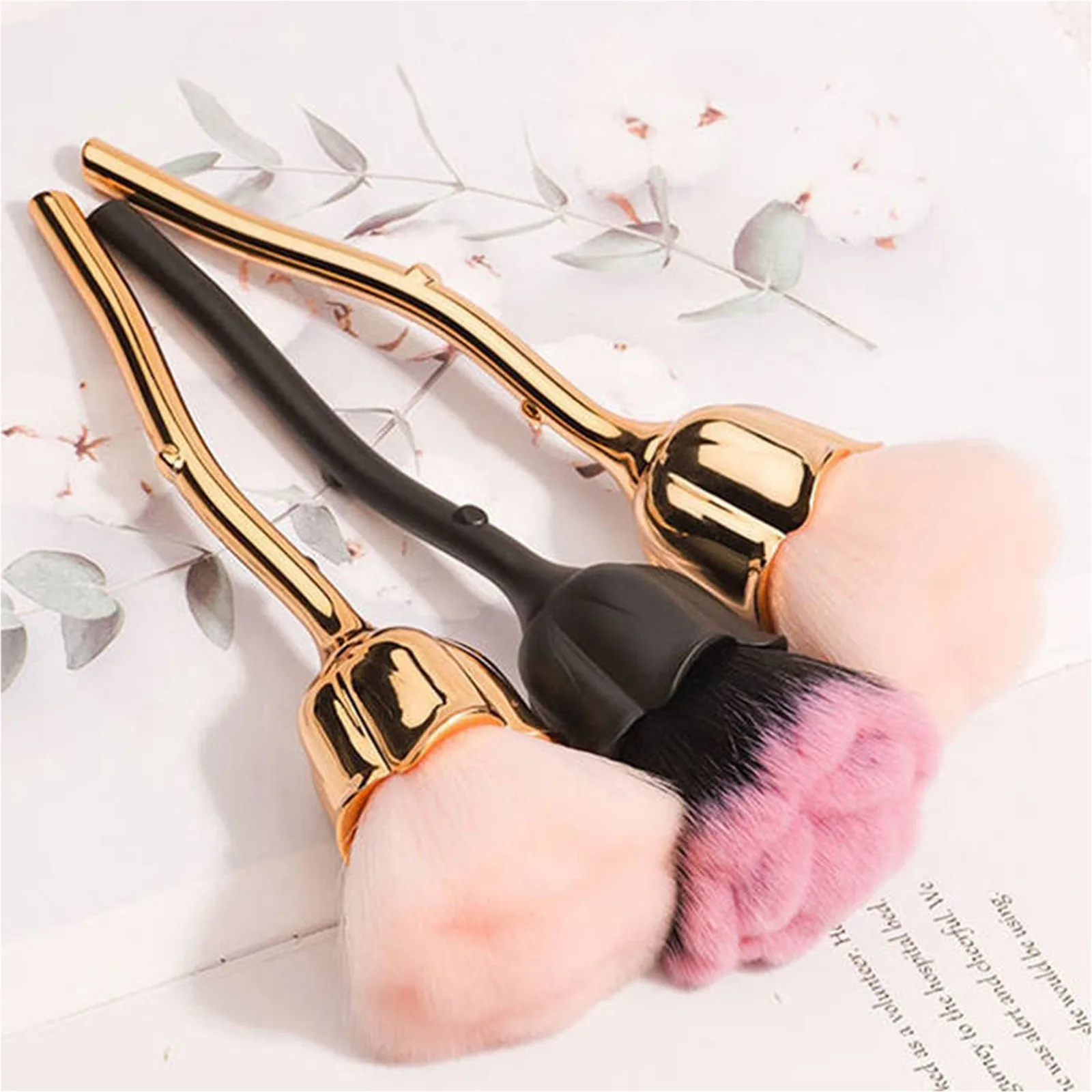 2 ‌ 026Rose pinceau de maquillage grande brosse à poudre à poils souples outil de beauté pinceau de fond de teint de maquillage professionnel pour Salon de maison