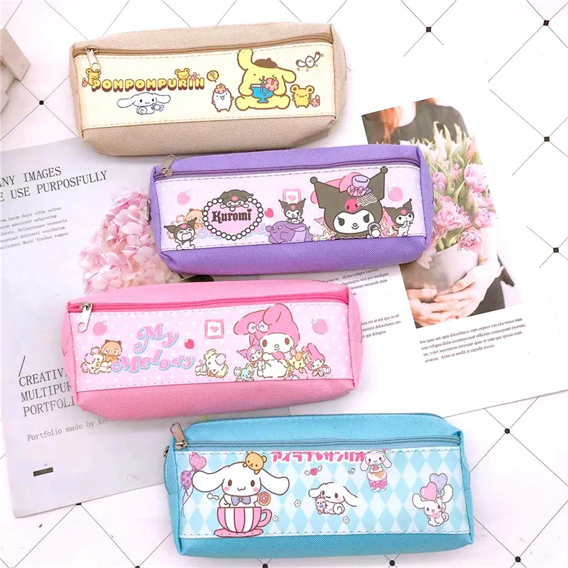 

Sanrio Pencil Case Hello Kitty Cinnamoroll Kuromi Student Pen Bag Children Stationery Storage Bag Kids School Supplies Girl Gift