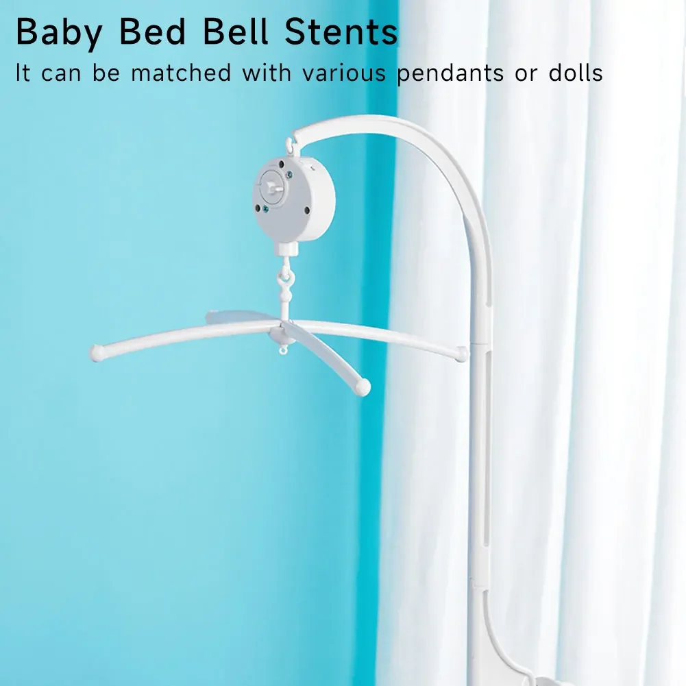 Babybett Glocke Spielzeughalter Weiß Rasseln Halterung Mobile Krippe Spieluhr Neugeborenen Glocke Krippe Spielzeug, Der Halter kann 360 Grad dreht werden