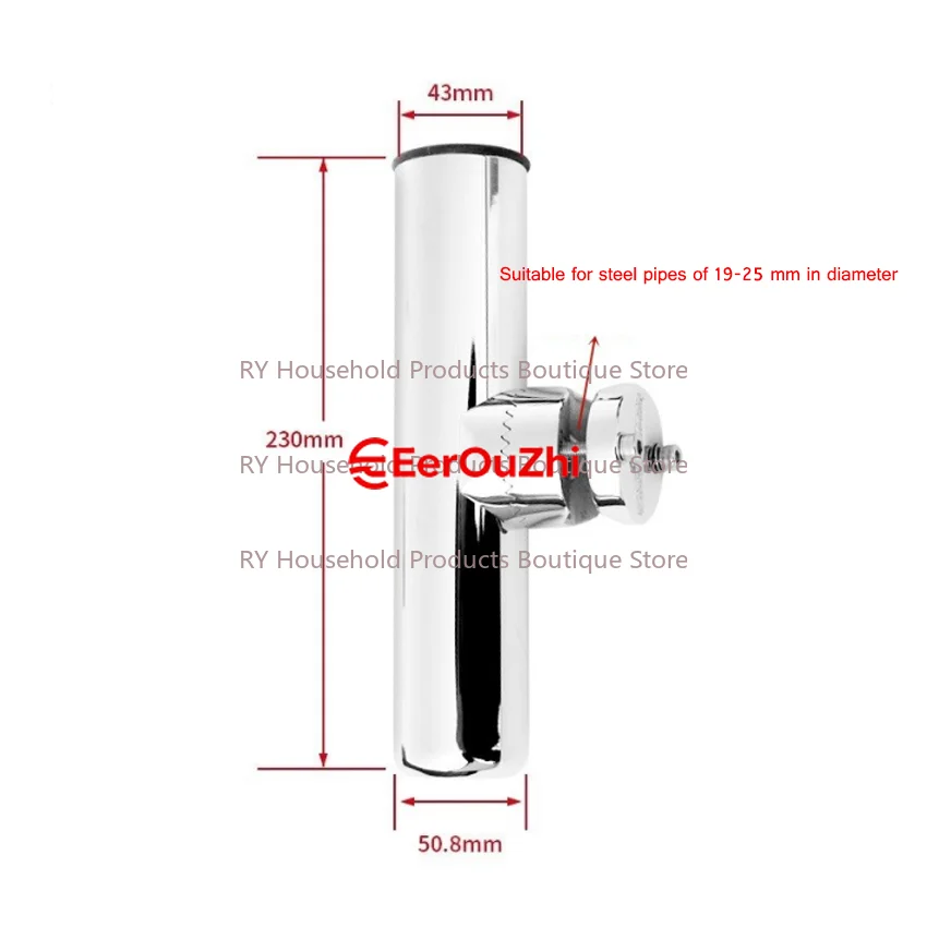Marine Stainless Steel Fishing Tackle Accessory Rotatable Rod Holder for 19-25mm Tube NEW 1PC