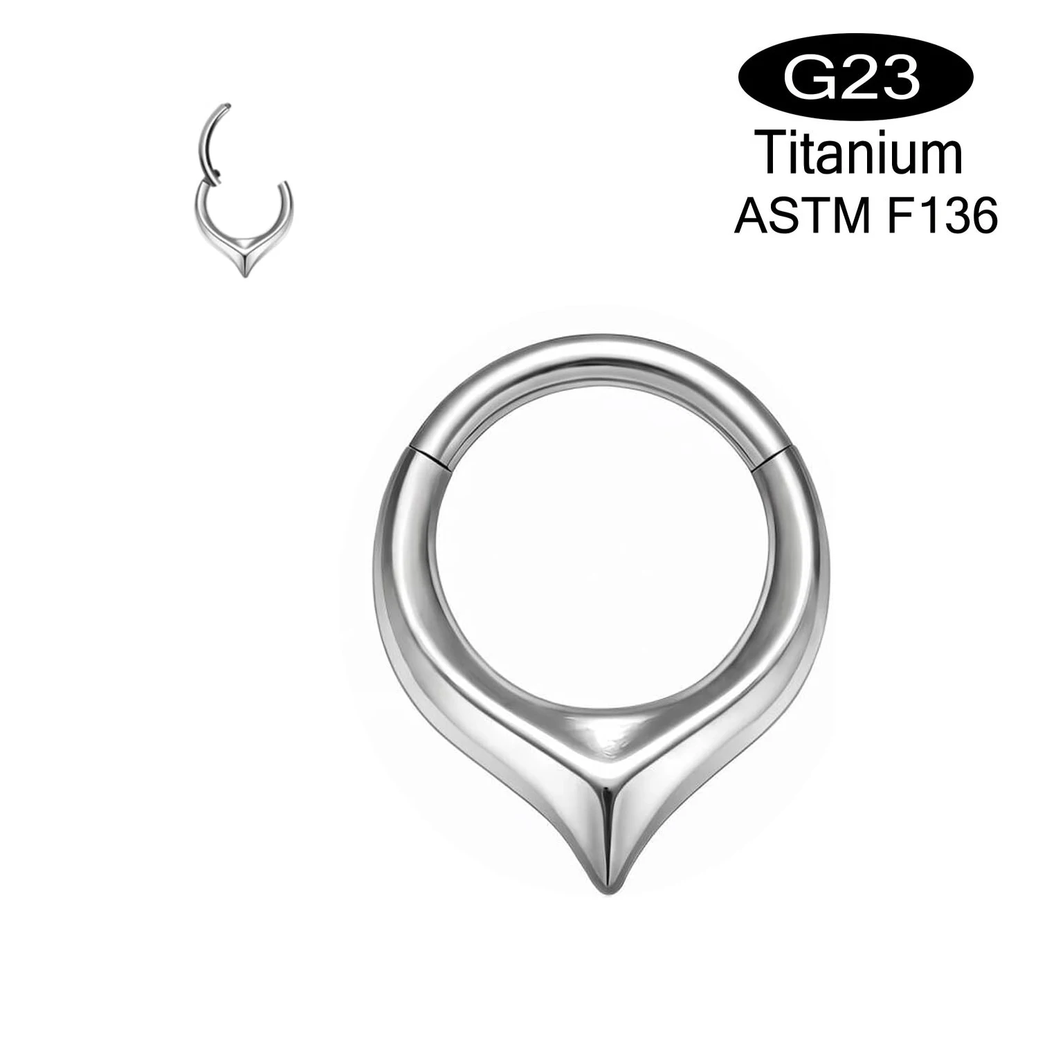 16G Spike Nose Rings Titanium ASTM F136 Clicker Hoop Septum Daith and Helix Earrings Piercing Jewelry for Women Men Diameter 8mm