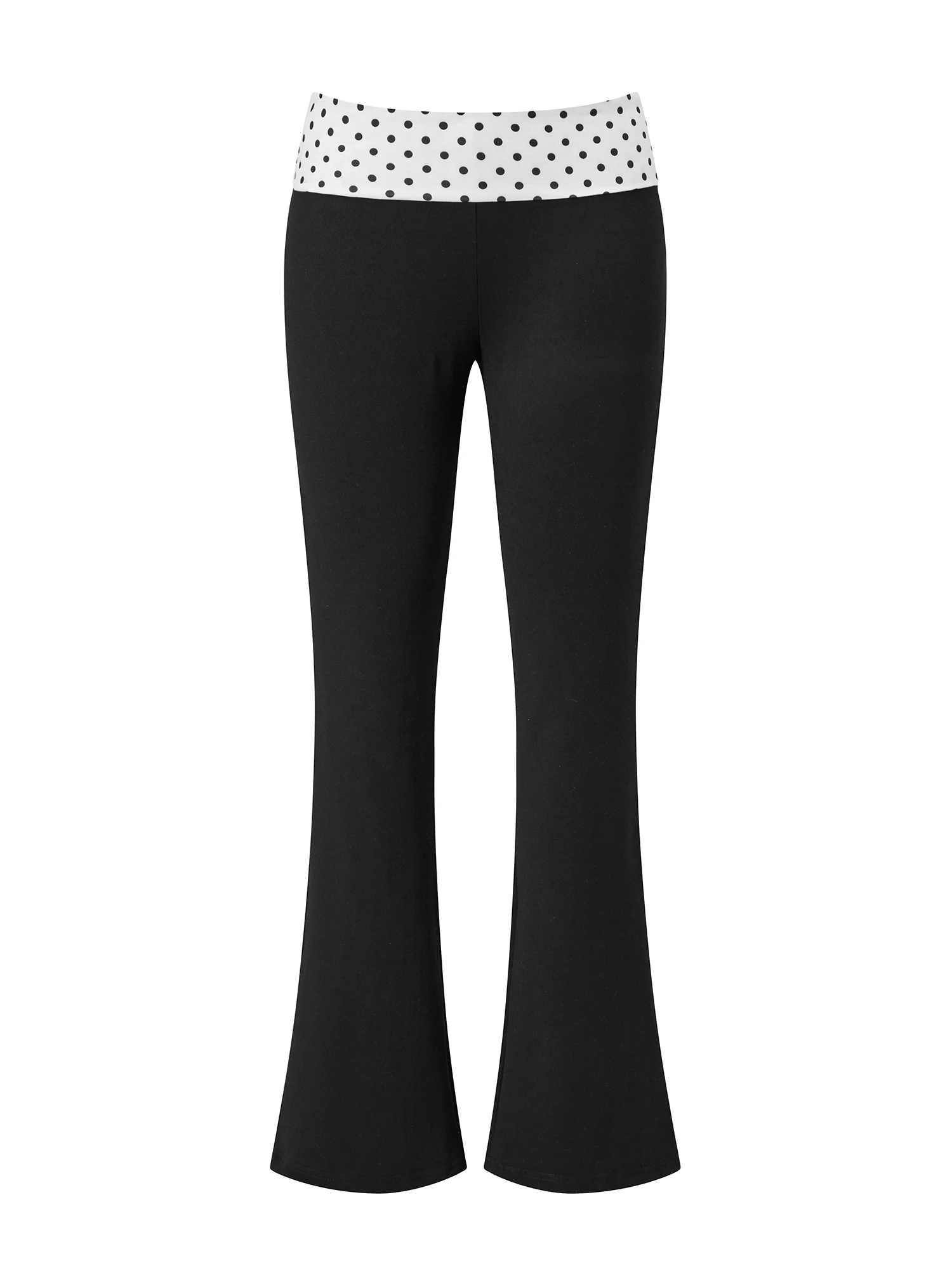 Women s Flared Leggings Stretchy Foldover Waistband Yoga Tights