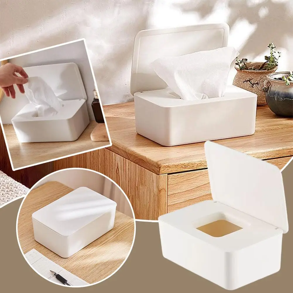 New Wet Tissue Box With Lid Dustproof Wipes Dispenser Portable Storage For Car Home Office Desktop Organizer view 2