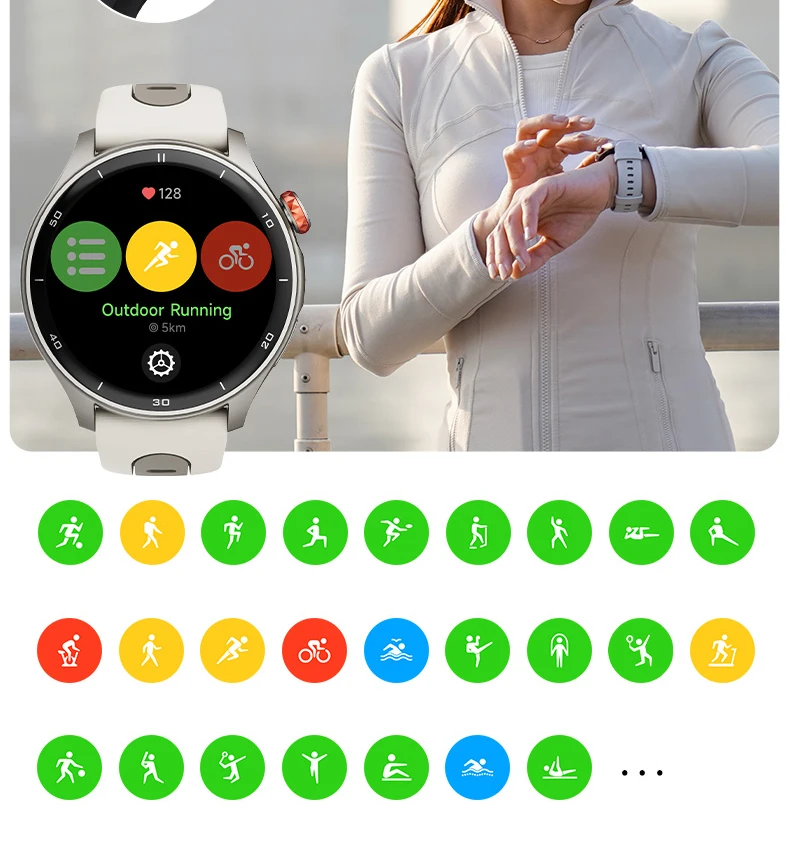 iGPSPORT LW10 Smartwatch 1,43" AMOLED GNSS GPS-Tracker 50+ Sportmodi Herzfrequenz-/SpO2-Monitor Bluetooth-Anrufe Zum Laufen usw. – Detail 4