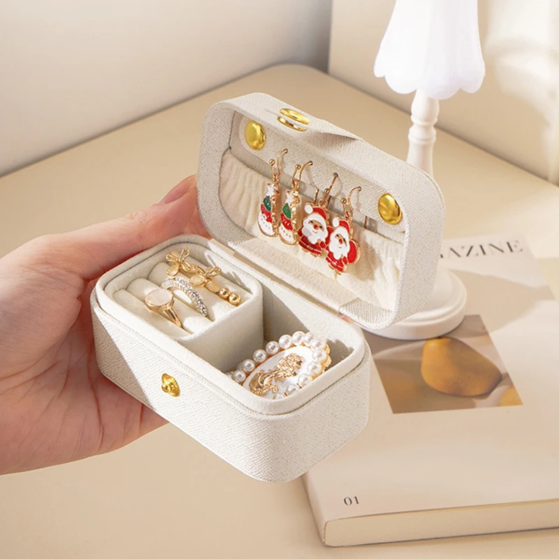 Mini Portable Jewelry Storage Box Ring Travel Earring Necklace Display Holder PU/Velvet Small Jewelry Organizer Packaging Boxes