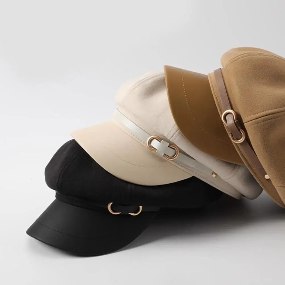 Retro-Baskenmütze im britischen Stil für Damen, vielseitige achteckige Zeitungsjungenmütze für Frühlings- und Herbstmütze mit großem Kopfumfang