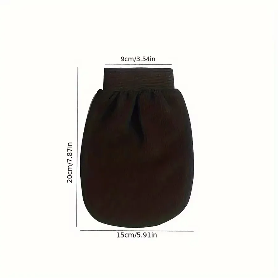 Black Single Piece Exfoliating Bath Towel Glove with Medium Sand Double-Sided Massage for Back Scrubbing And Dead Skin Removal