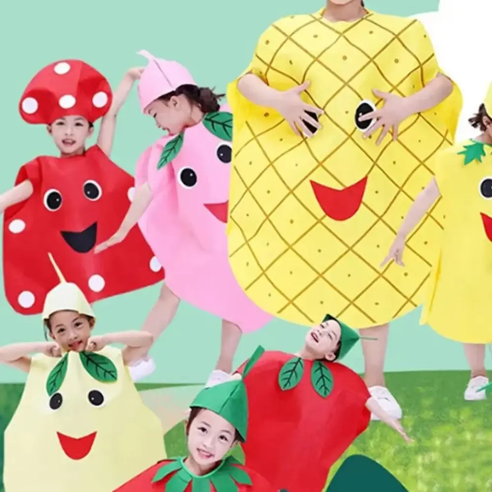 

Food Fruit Veggie Costume Performance Stage Pumpkin Cloak Children Cosplay Costume Doll Role-playing Clothing Props