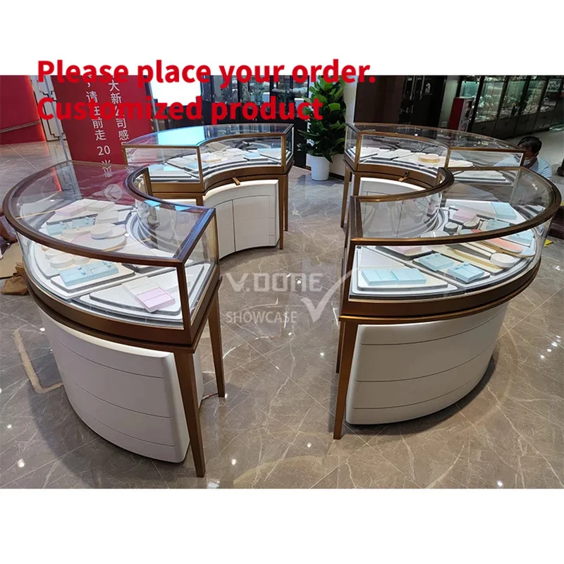 custom.Source Factory Led Light Glass Jewelry Display Stand Luxury Jewelry Store Display Cabinet Design