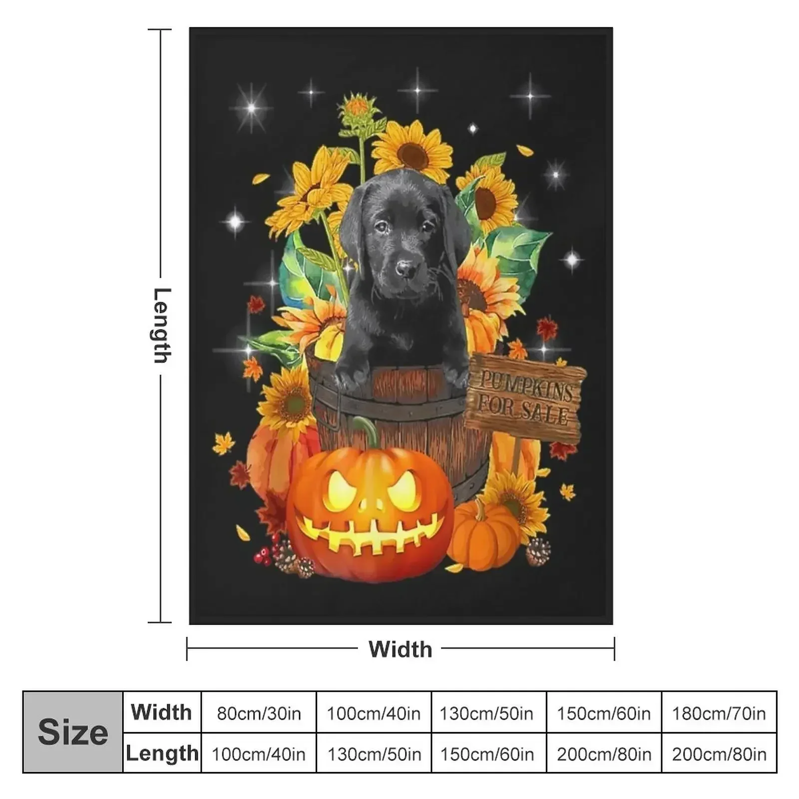 Bucket Black Labrador Fall Halloween Pumpkin For Sale Throw Blanket Flannels wednesday Blankets