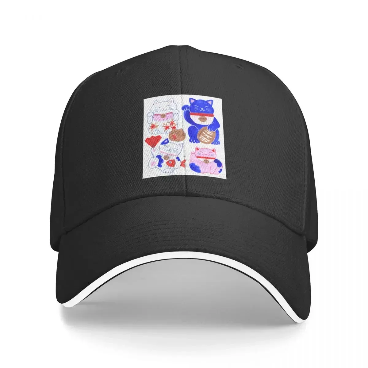 Maneki Neko Cats Baseball Cap Sunscreen Military Cap Man New Hat Trucker Cap Women's Hats Men's