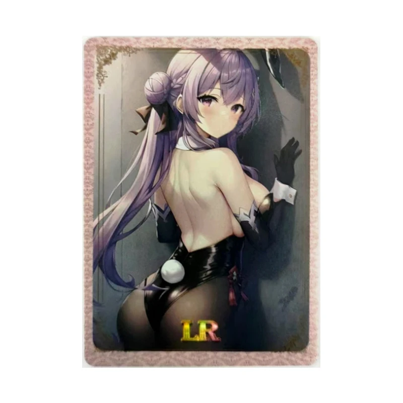 Anime Goddess Story Rare LR Refractive Flash Cards Yelan Eula Yae Miko Keqing Toys for boys Collectible Cards Birthday Gifts