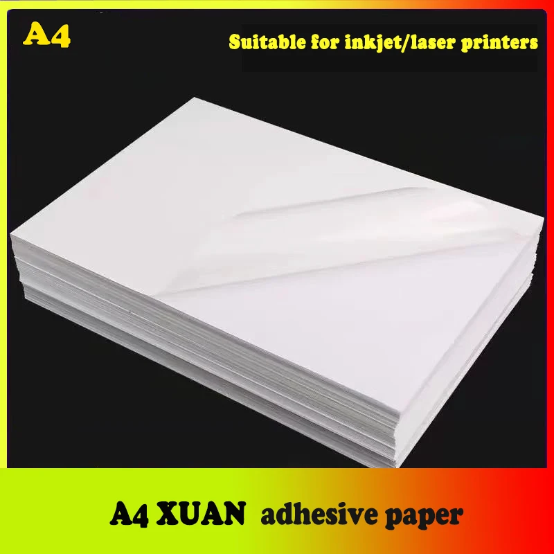 A4 15sheets White Xuan Rice Self-adhesive Paper Matte Surface Painting And Art Writting Printable By Inkjet And Laser