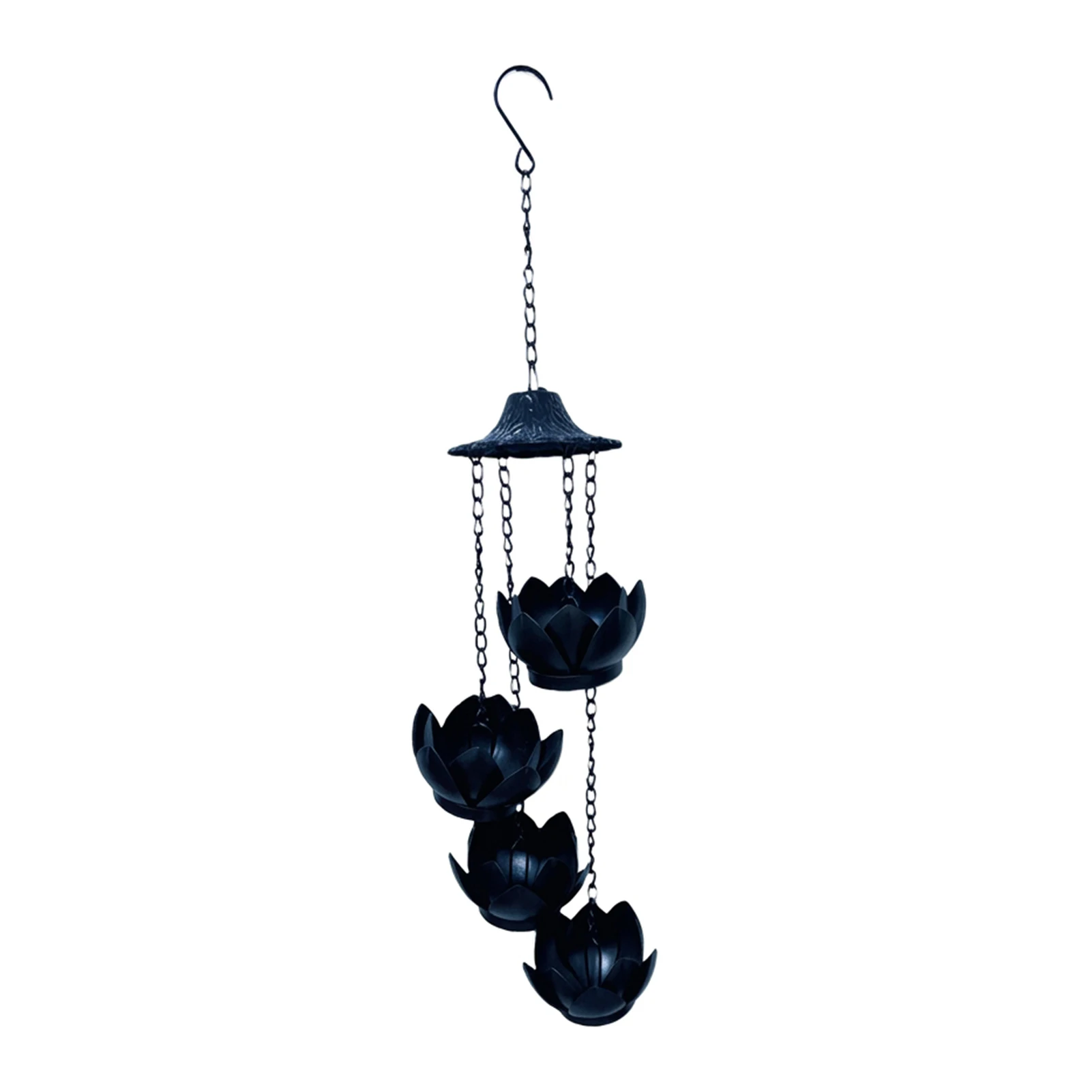 Lotus Shaped Rain Chain Planter Hanger for Outdoor Garden and Balcony Decoration with Rust-proof Alloy Material