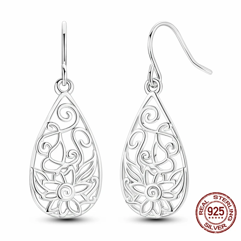 

Hot Selling 925 Sterling Silver Hoop Sunflower And Butterfly Cutout Earrings for Women Pretty Wedding Holiday Jewelry Gifts