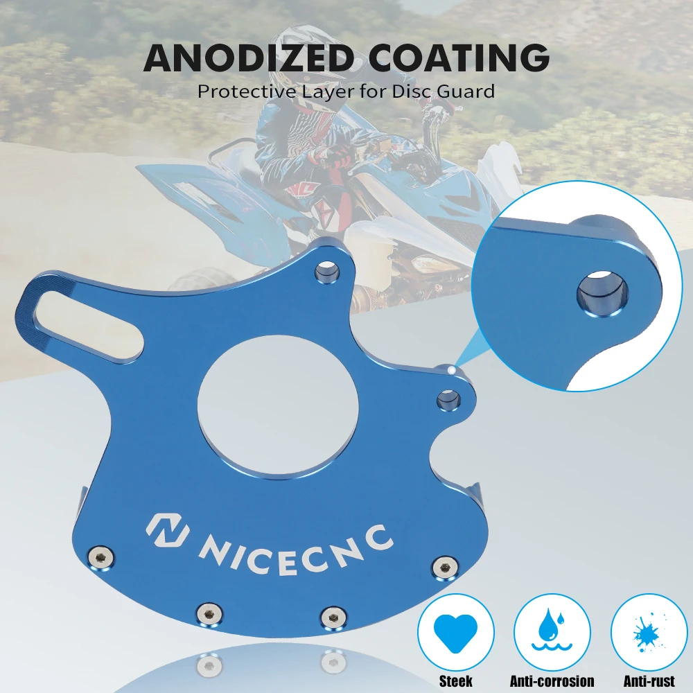 NICECNC رابتور 700 قرص الفرامل الخلفية الفرجار قوس الدوار الحرس لياماها رابتور 700 700R 2013-2023 6061-T6 أجزاء ATV الألومنيوم #5