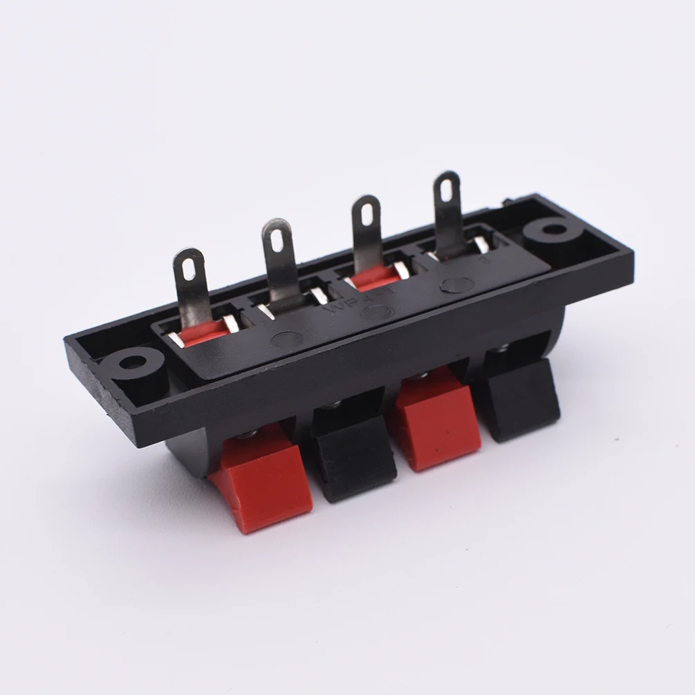 Picture 6: 10 PCS Plastic Large 2 4 Position Spring-Loaded Push-In Connector Terminals Audio Speaker/Breadboard/Amplifier Test Clip for DIY