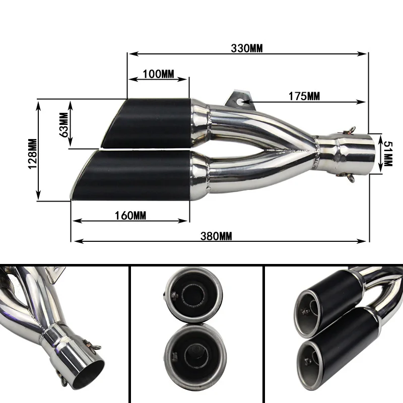 Motorcycle Exhaust Pipe Escape Modified Motorbike 51mm Muffler For Ninja250 400 yzf R3mt07 09 CBR 650r 1000RR S1000RR R6