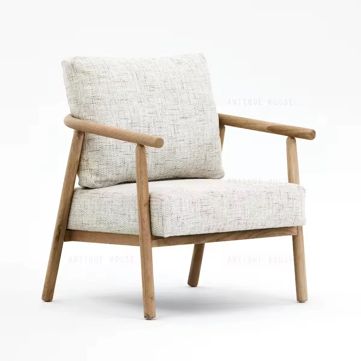 

！@Nordic Design Modern Leisure Wooden Arm Single Sofa Home Living Room Comfortable Sofa Leisure Chair