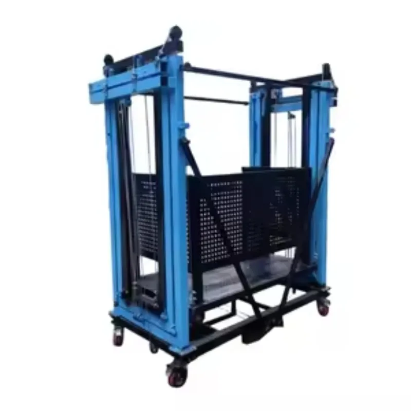 Système d'échafaudage électrique Mobile avec télécommande sans fil, capacité de charge de 500KG, hauteur de fonctionnement de 8M, plate-forme pliable