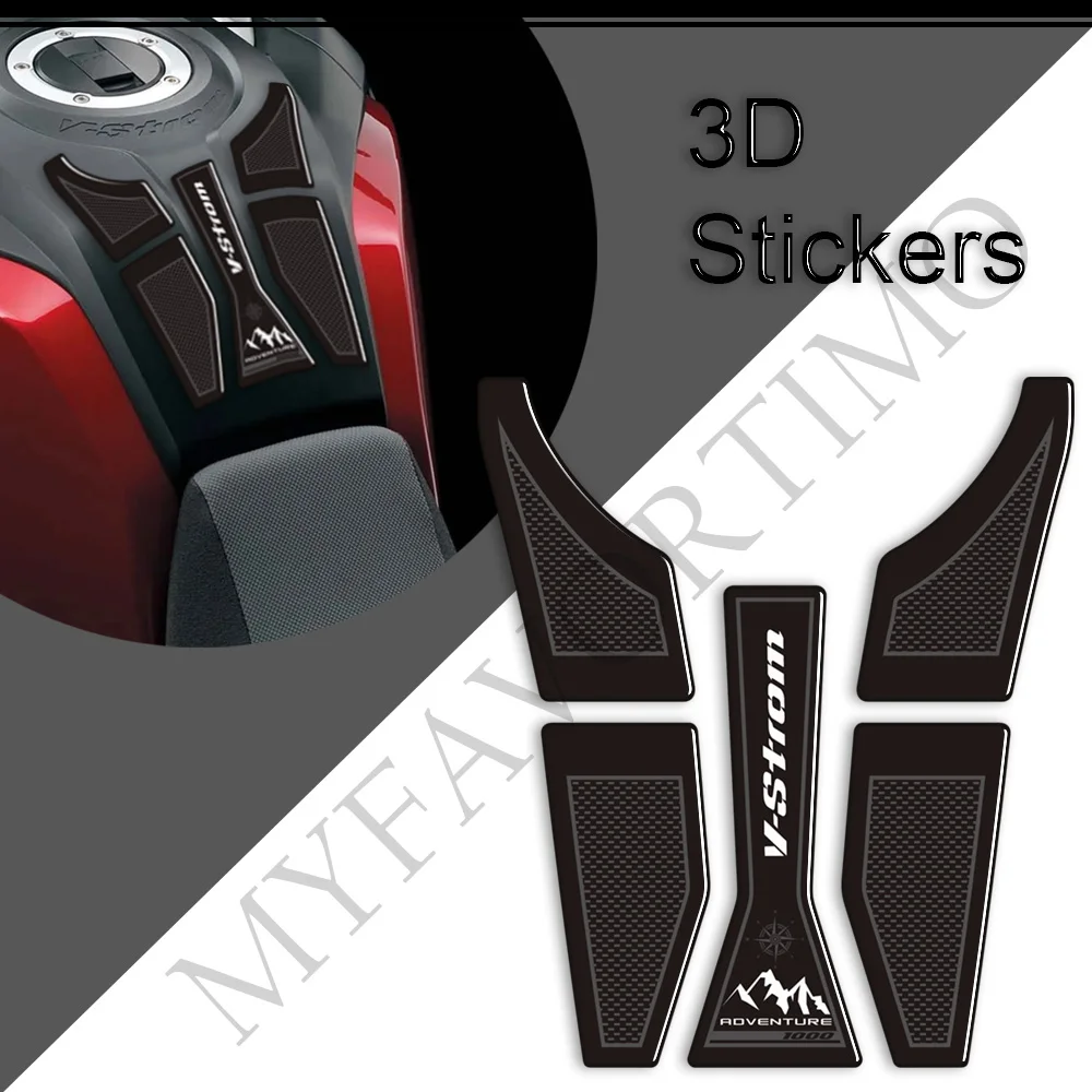 For Suzuki V Strom VStrom V-Strom DL 1000 XT DL1000 Gas Fuel Oil Kit Knee Protection Stickers Decals Tank Pad Grips