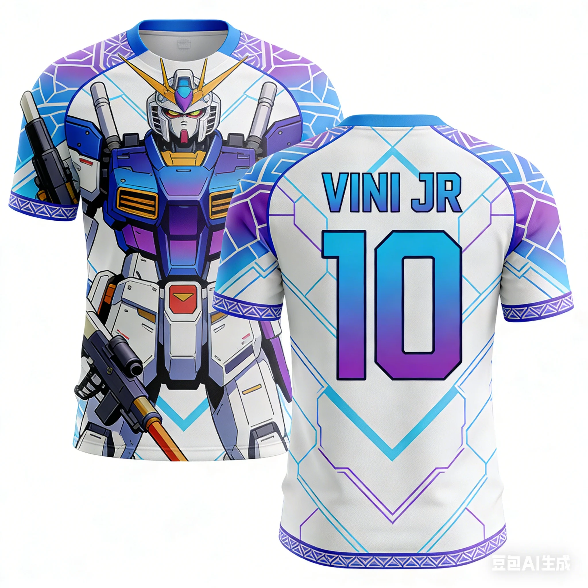 

Футболка с принтом аниме Gundam Collaboration Soccer Star, повседневная футболка с короткими рукавами, идеальный летний модный аксессуар