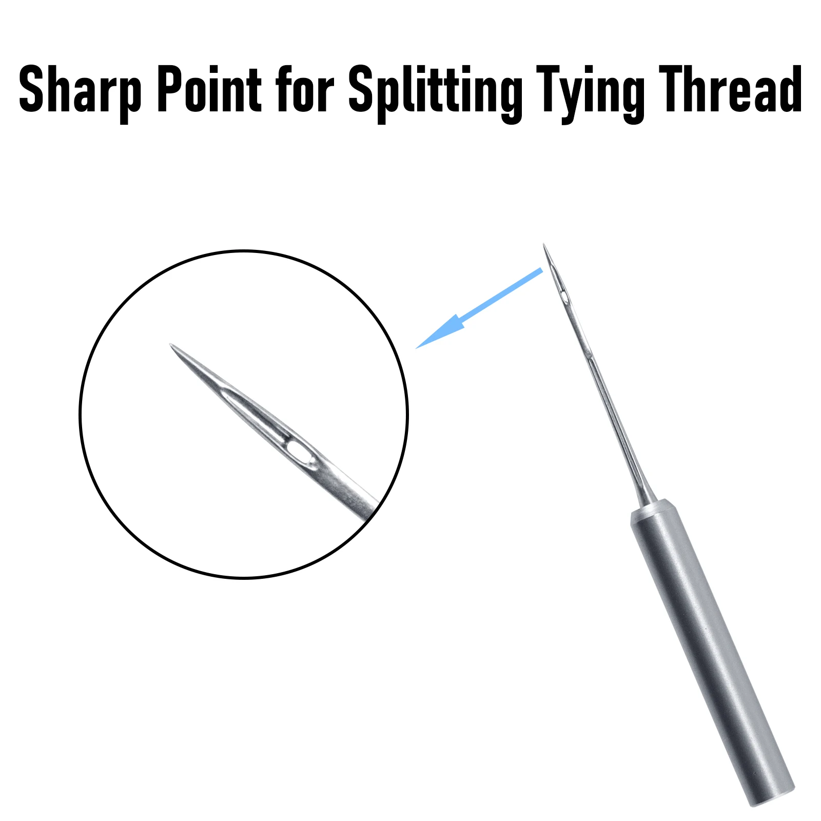 Dr.Fish Fly Tying Tool Dubbing Needle 4.6cm/1.8in Compact Size Stainless Steel Fly Tying Needle Thread Splitter Needle